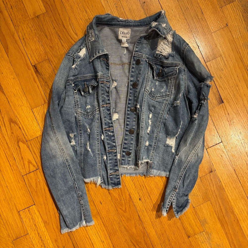 Cello Blue Distressed Jacket